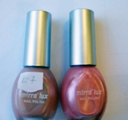 Nail polish: 1) Mirra lux nail-polish 09, 2) Mirra lux nail-polish 19.