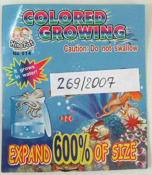 Expanding toy – sea creatures, "Colored growing"