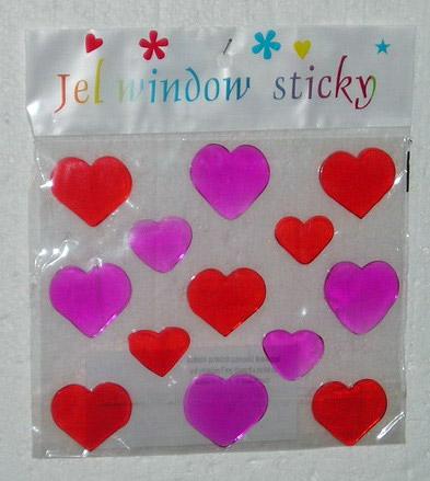 Gelatine hearts – "Jel window sticky"