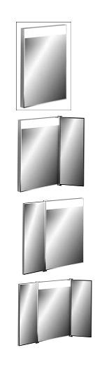Illuminated mirrors - Name: Germany: Era, France: CARAT, Italy: Novecento, Netherlands: 410