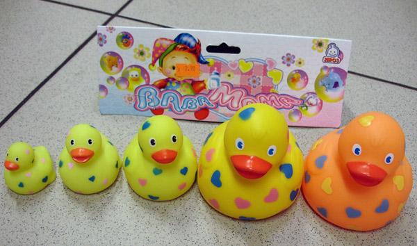 Squeezable toy ducks