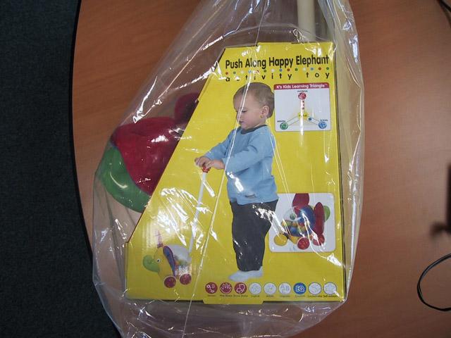 Push-along toy happy elephant
