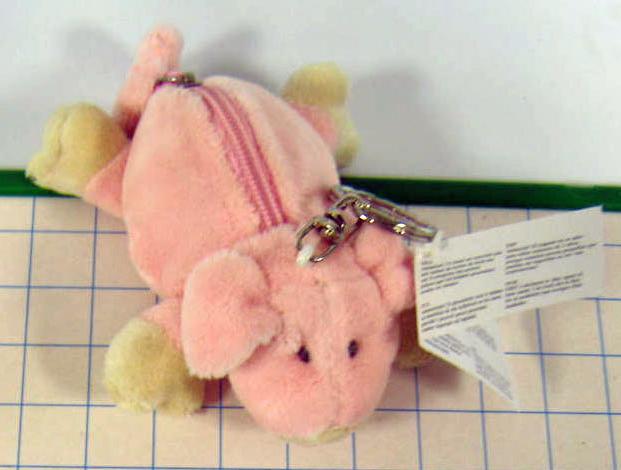 Key-ring with soft-toy purse