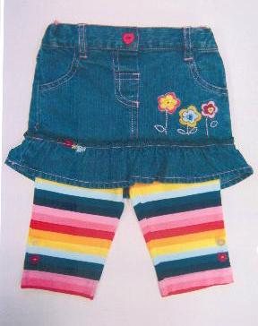 Baby girl denim skirt and leggings