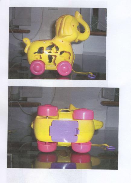 Pull along toy – "PUZZLE INTEREST - The elephant with puzzle blocks"
