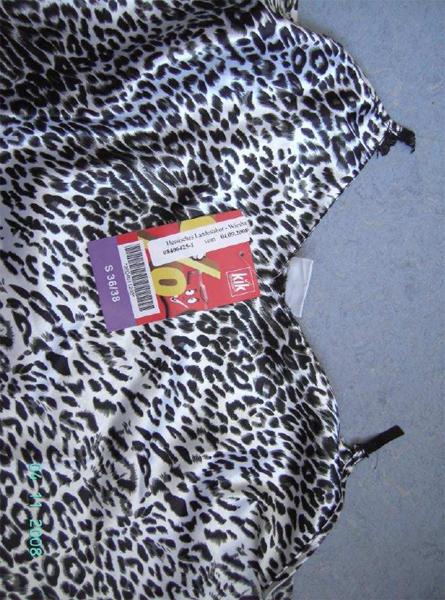 Strap nightdress: white, printed in black and grey