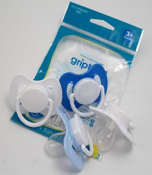 Soothers - “Griptight” Safety Soothers 4 pack - Silicone