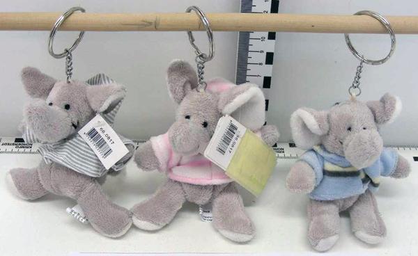 Plush elephant on key chain