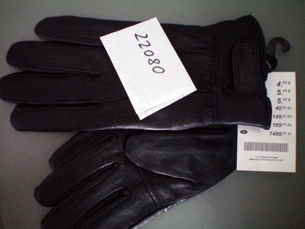 Black leather gloves