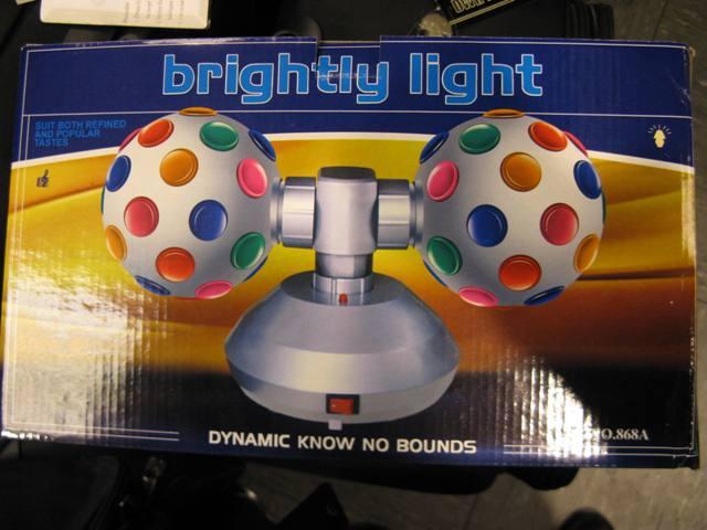 Disco lights with rotating sphere