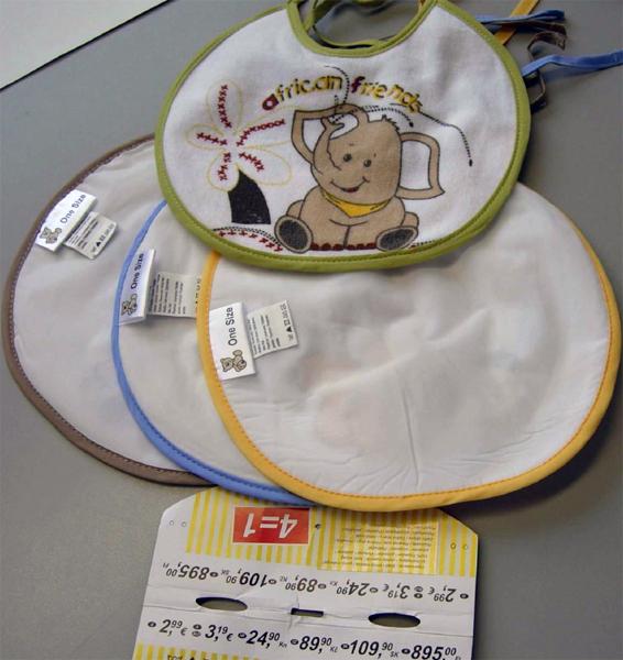 Set of four baby bibs - "4=1"