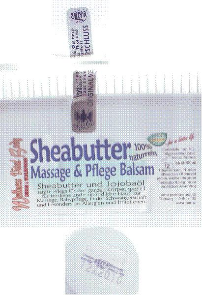 Massage cream - Massage und Pflege Balsam, 100% naturrein - Sheabutter (Massage and skin-care cream, 100% pure shea butter)