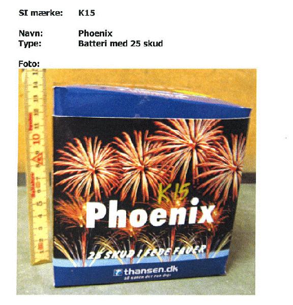 Fireworks - Kakow SI brand K13 and Phoenix SI brand K15