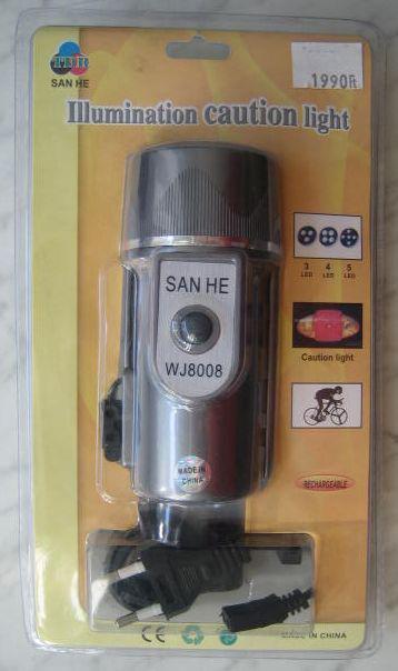 Lamp with battery and built-in battery charger - Illumination caution light