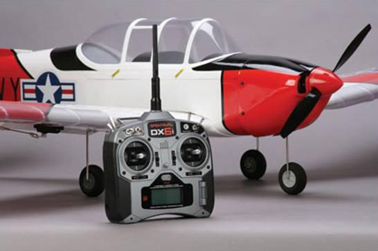 Radio transmitter for model aircraft