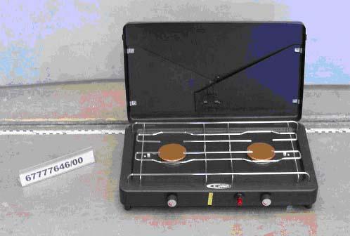 Portable gas stove with lid and piezo