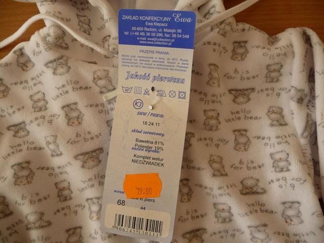 Baby's clothing set - Niedzwiadek