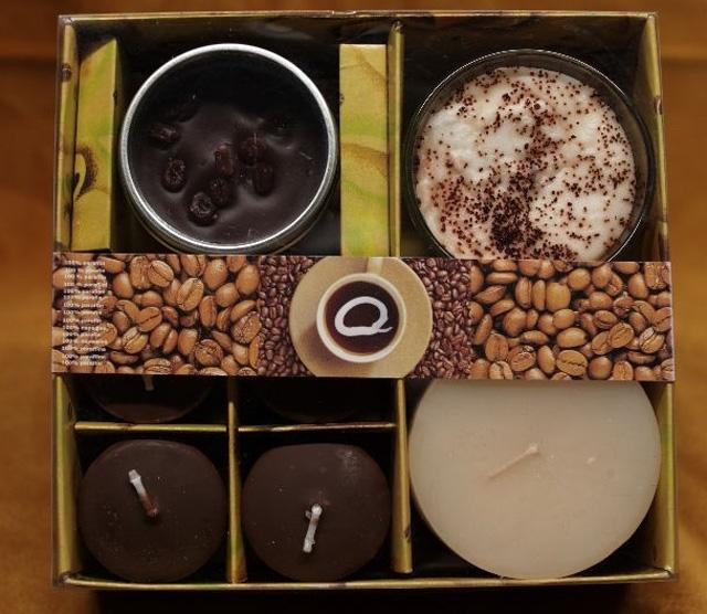 Set of coffee candles