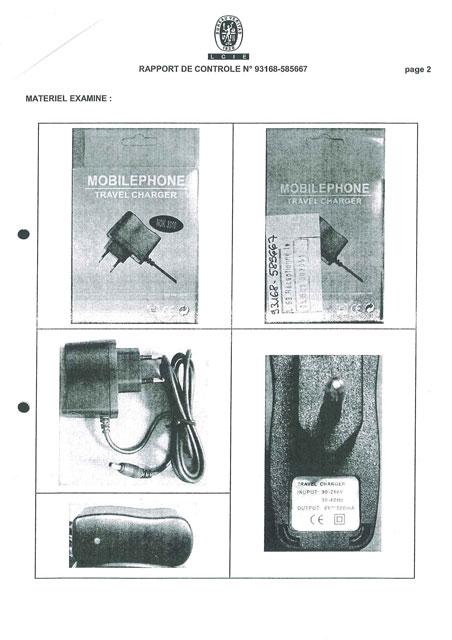Mobile phone travel charger