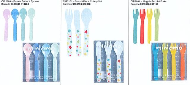 Children’s cutlery sets - Miniamo Children’s Melamine Cutlery Sets