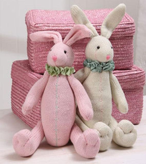 Table top decoration - Knitted Smiley Bunny