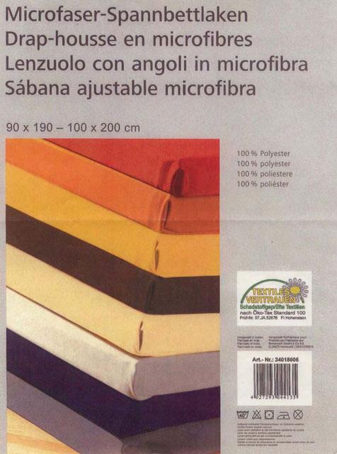 Microfibre fitted sheet - Microfaser-Spannbettlaken/Drap-house en microfibres/Lenzuolo con angoli in microfibra/Sabana ajustable microfibra