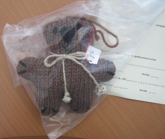 Woollen teddy bear PM