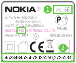 Charger for mobile phone - AC-3E charger for mobile phone