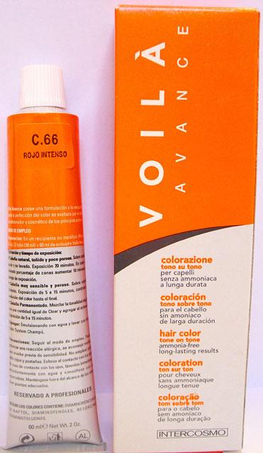 Hair colour cream - Voila Avance, C.66 Rojo Intenso