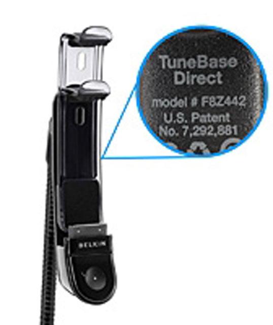 Hands free device for personal music players - Tunebase Direct with hands free, Tunebase FM with hands free and Tunebase FM with Clear scan