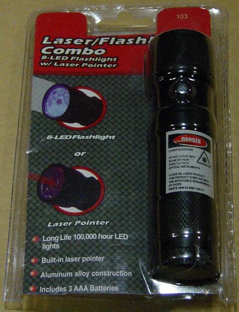 Laser pointer - Laser/Flashlight Combo, 8-LED