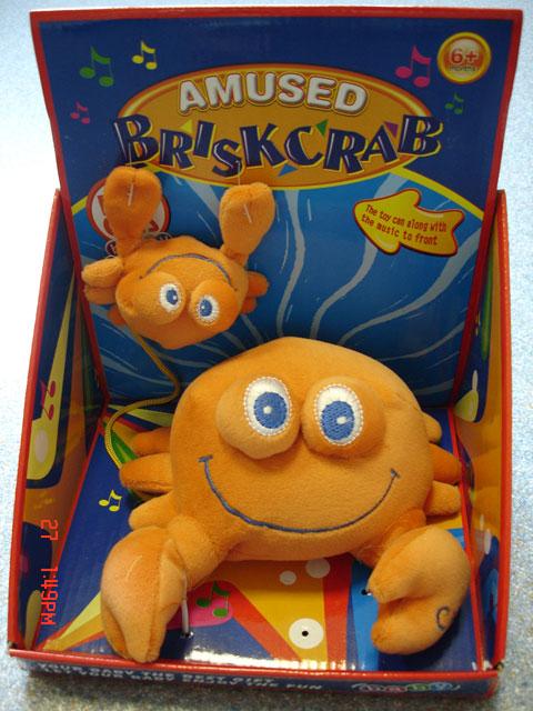 Soft stuffed toy with music - Amused Briskcrab
