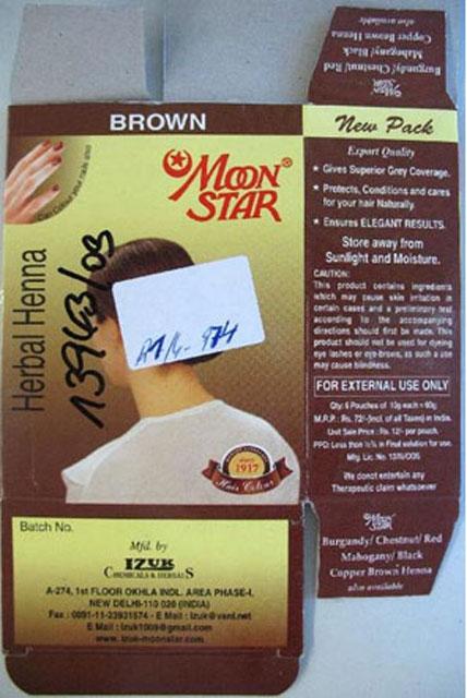 Herbal henna - Moon Star Herbal Henna brown