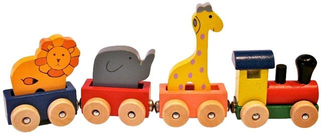 Wooden animal train
