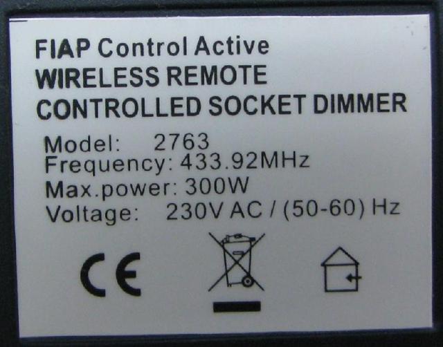 Remote controlled dimmer - Wireless Remote Controlled Socket Dimmer