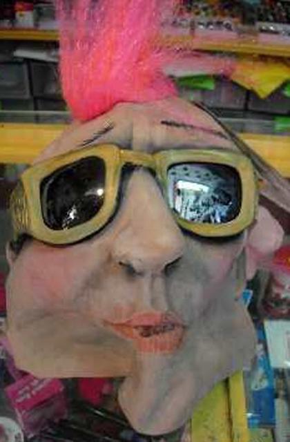 Mask - Punk mask with glasses and pink hair