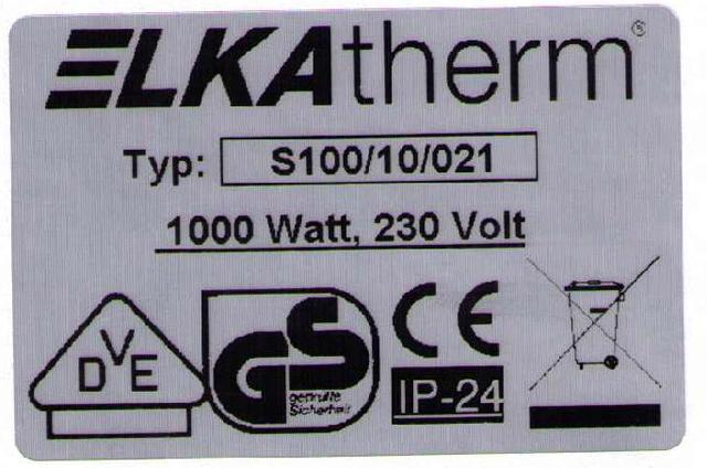 Electrical storage radiator - Elkatherm Elektroheizung mit Einbauthermostat (Elkatherm electric radiator with built-in thermostat)