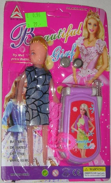 Plastic doll with mobile phone - Beautiful Girf