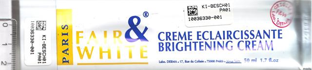 Lightening cream - Aufhellercreme, Fair&White - Creme Eclaircissante - Whitening Cream