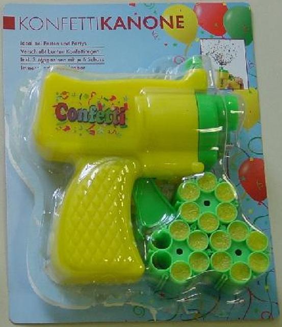Glitter and confetti guns - Glitterkanone (glitter gun) and Konfettikanone (confetti gun)