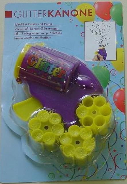 Glitter and confetti guns - Glitterkanone (glitter gun) and Konfettikanone (confetti gun)