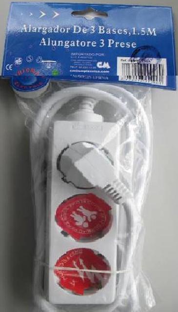 Cord extension set - Alargador De 3 Bases, 1.5 m, Alungatore 3 Prese
