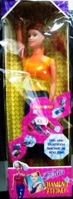 Plastic doll - Katie Diamond Sticker Doll