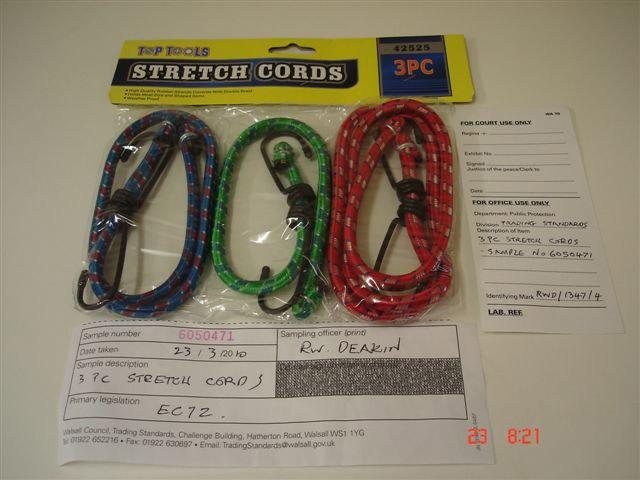 Elastic luggage cords/Bungee cords - 3 pc Stretch Cords