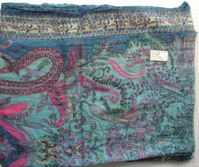 Shawl - Ahmaddy turquoise/blue woollen shawl
