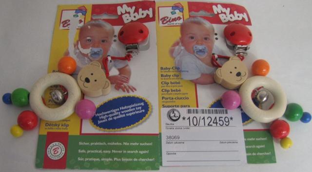 Soother holder –teddy bear "My baby – Baby clip"