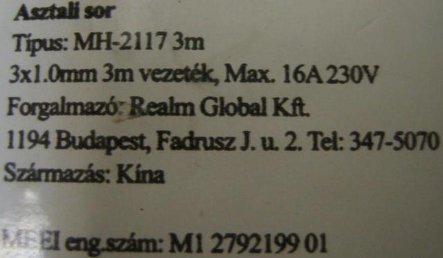 Extension lead "Asztali Sor"