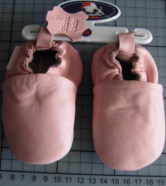Baby's shoes "Pink leather slip-ons" (for babies)