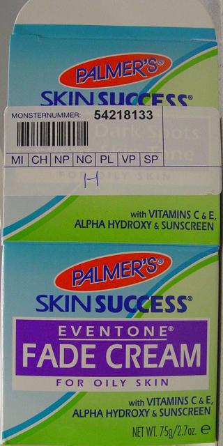 Skin-lightening cream1)Palmer’s Skin Success E
