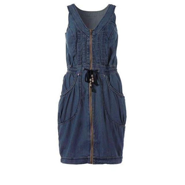 Denim dress with belt